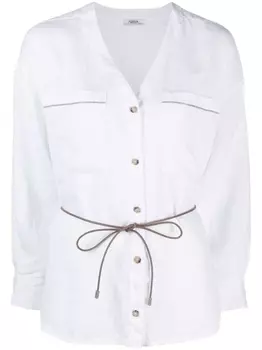 Peserico рубашка на пуговицах с V-образным вырезом, белый