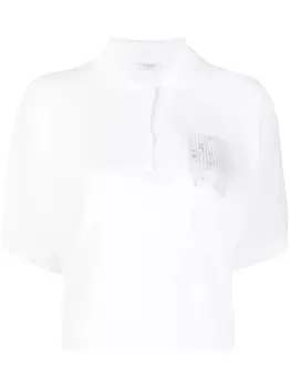 Peserico рубашка поло с эффектом металлик, белый