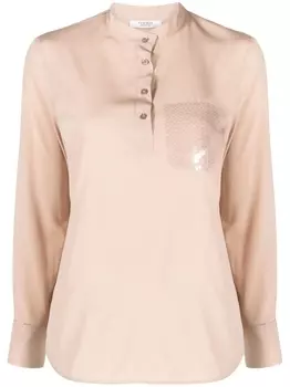 Peserico рубашка с карманом и пайетками, розовый
