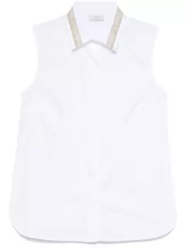 Peserico рубашка с контрастной отделкой, белый