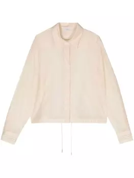 Peserico рубашка со сборками и цепочками, нейтральный цвет