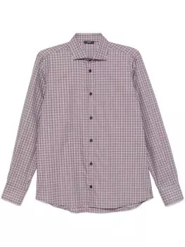 Peserico рубашка в клетку, коричневый