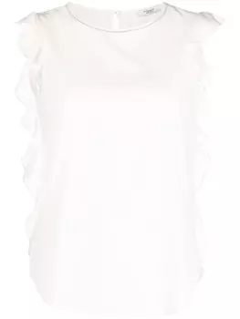 Peserico ruffle-trim sleeveless blouse, розовый