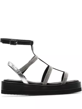 Peserico сандалии с бусинами, черный