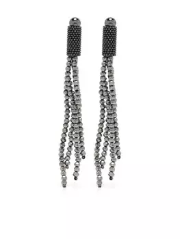 Peserico серьги-подвески с кристаллами, серый