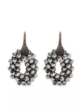 Peserico серьги с кристаллами, серый