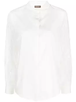 Peserico шелковая рубашка с перьями и пайетками, белый