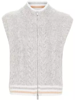 Peserico шерстяной топ с пайетками, серый