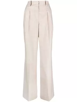 Peserico широкие брюки из вирджинской шерсти, нейтральный цвет