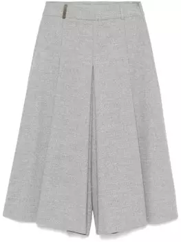 Peserico широкие шорты со складками, серый