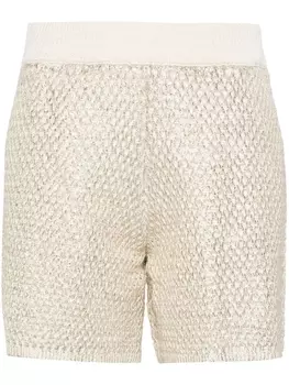 Peserico шорты с эффектом металлик, нейтральный цвет