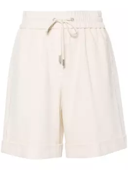 Peserico шорты с люрексом и бисером, нейтральный цвет