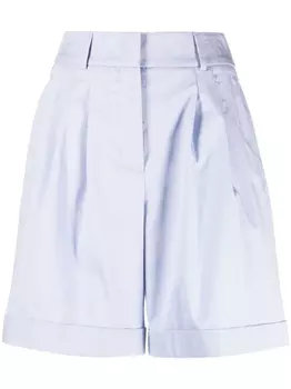 Peserico шорты строгого кроя со складками, фиолетовый