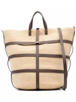 Peserico сумка-тоут с плетеной отделкой, нейтральный