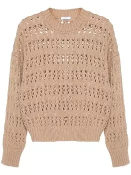 Peserico свитер рыхлой вязки, коричневый