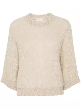 Peserico свитер с люрексом, нейтральный цвет