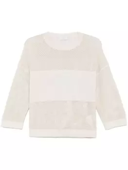 Peserico свитер с люрексом, нейтральный цвет