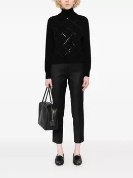 Peserico свитер с пайетками, черный