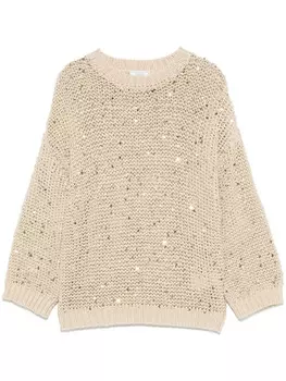 Peserico свитер с пайетками, нейтральный