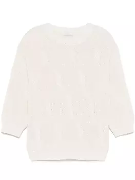 Peserico свитер с пайетками, нейтральный