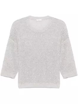 Peserico свитер с пайетками, серый