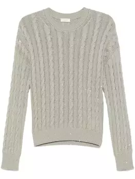 Peserico свитер с пайетками, зеленый