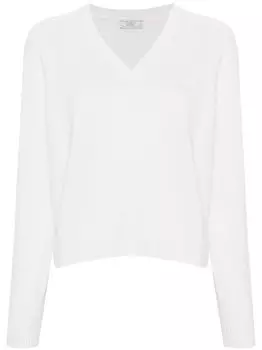Peserico свитер с V-образным вырезом, белый
