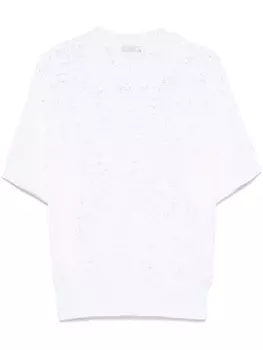 Peserico свитер в технике кроше, белый