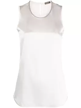 Peserico топ из эластичного шелка без рукавов, нейтральный цвет