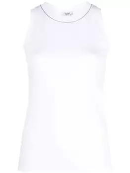 Peserico топ с контрастной отделкой, белый