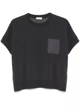 Peserico топ тонкой вязки, серый