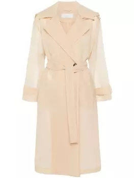Peserico тренч с бисером, нейтральный цвет