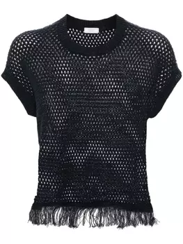 Peserico трикотажный топ с бахромой, синий
