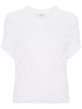 Peserico трикотажный топ с пайетками, белый
