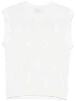 Peserico трикотажный топ с пайетками, белый
