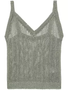 Peserico трикотажный топ с пайетками, зеленый