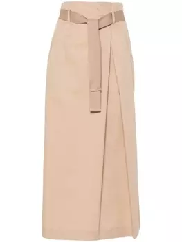 Peserico твиловая юбка с бисером, нейтральный цвет