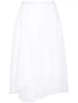 Peserico юбка асимметричного кроя с бисером, белый