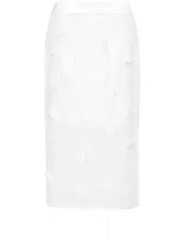 Peserico юбка из органзы с аппликацией, белый