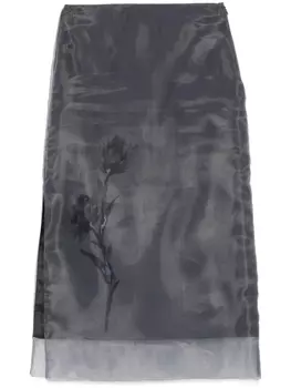 Peserico юбка миди из органзы, синий