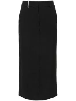 Peserico юбка миди с бусинами, серый