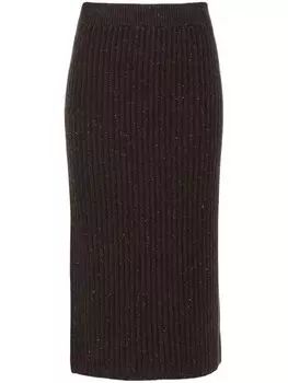 Peserico юбка миди с люрексом, коричневый
