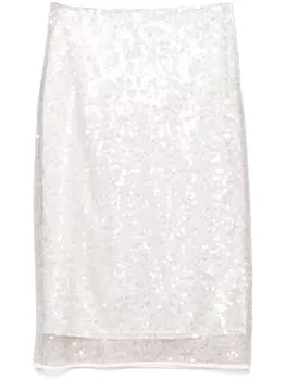 Peserico юбка миди с пайетками, нейтральный