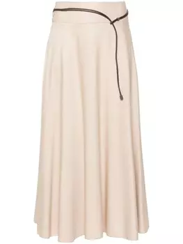 Peserico юбка миди с поясом, нейтральный цвет