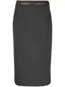 Peserico юбка с завышенной талией и поясом, серый
