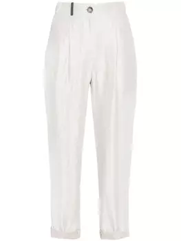 Peserico укороченные брюки по фигуре, нейтральный цвет