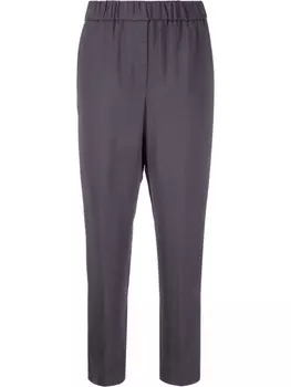 Peserico укороченные брюки с эластичным поясом, фиолетовый