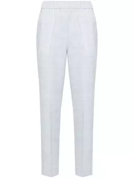 Peserico укороченные брюки с бисером, синий