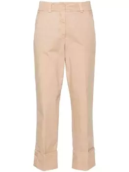 Peserico укороченные брюки с манжетами, нейтральный цвет