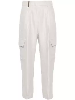 Peserico укороченные брюки с завышенной талией, нейтральный цвет